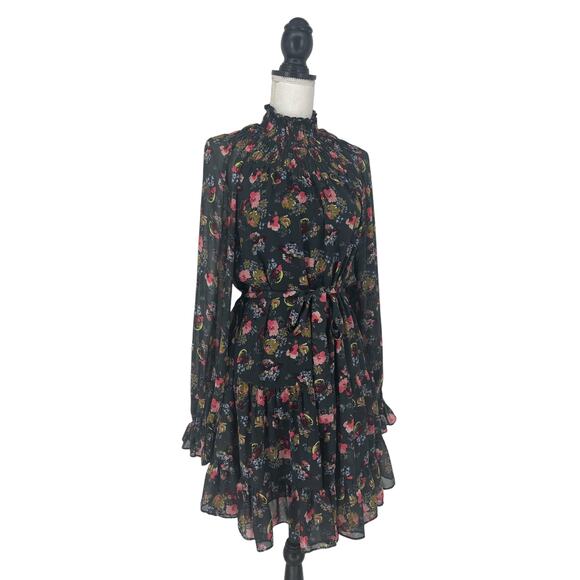 Cinq à Sept Daija Belted Tiered Floral Print Chiffon Mini Dress - Picture 7 of 11